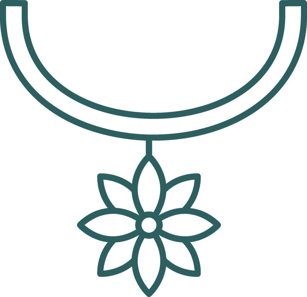 fleur Collier ligne pente rond coin icône vecteur