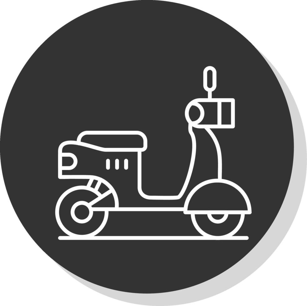 scooter ligne gris cercle icône vecteur