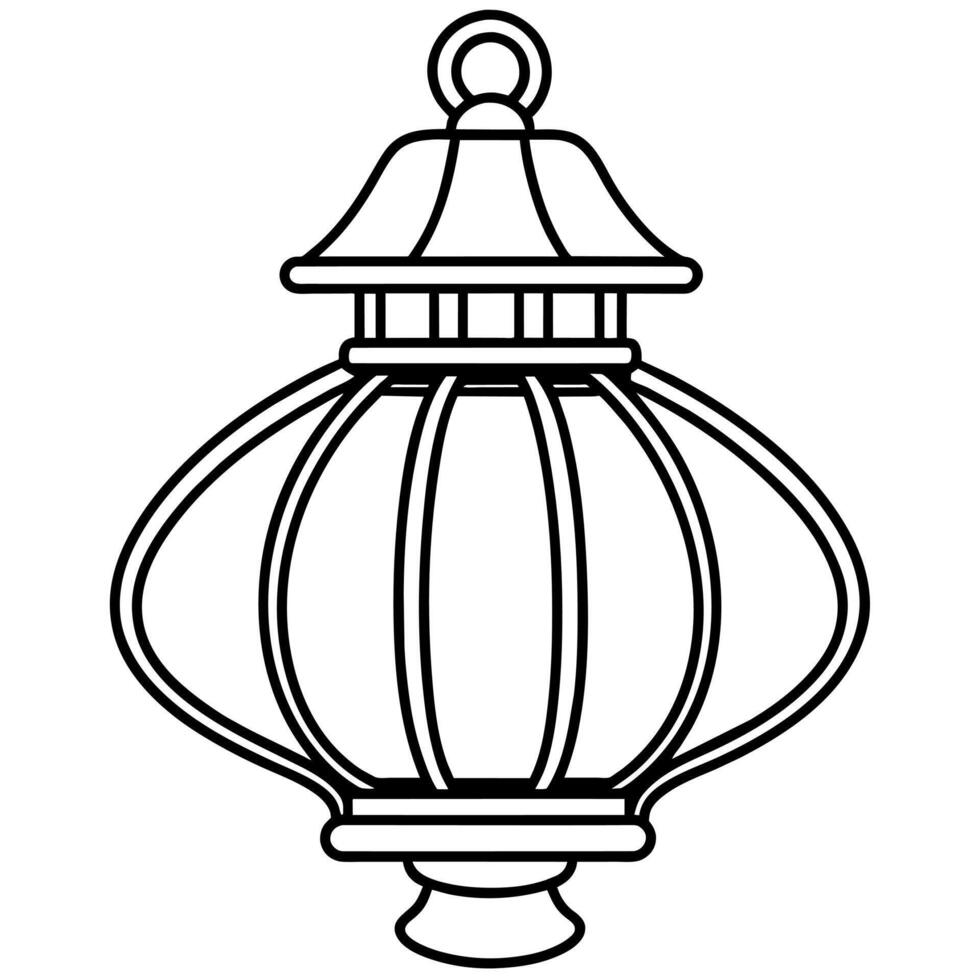 lampe contour illustration numérique coloration livre page ligne art dessin vecteur