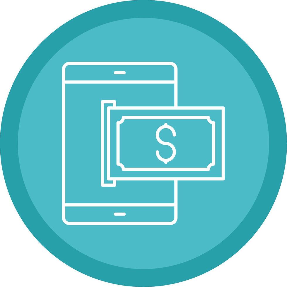 mobile Payer ligne multi cercle icône vecteur