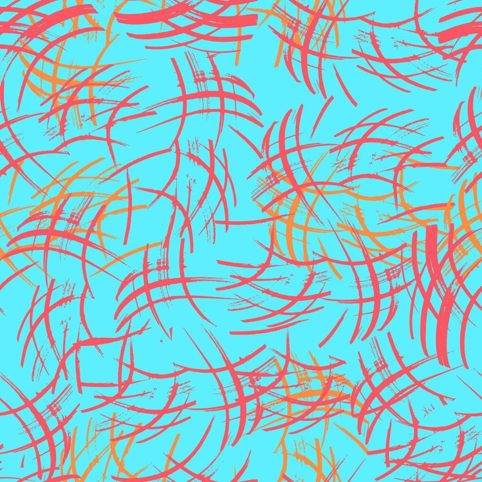 Abstract seamless vector pattern chaotique lignes courbes de différentes couleurs sur fond contrasté