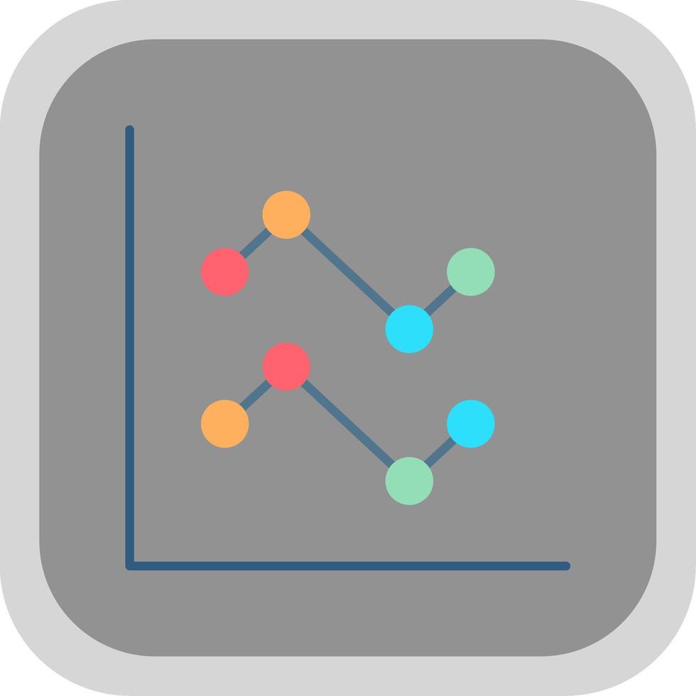 ligne graphique plat rond coin icône vecteur