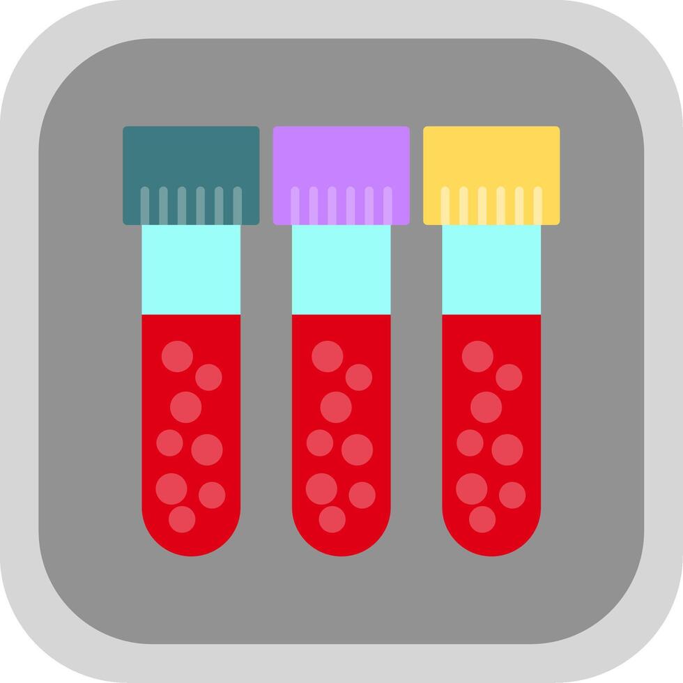 du sang tester plat rond coin icône vecteur