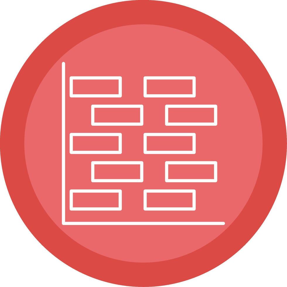 gantt graphique ligne multi cercle icône vecteur