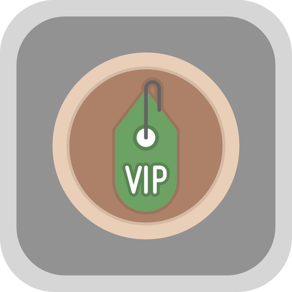 VIP plat rond coin icône vecteur