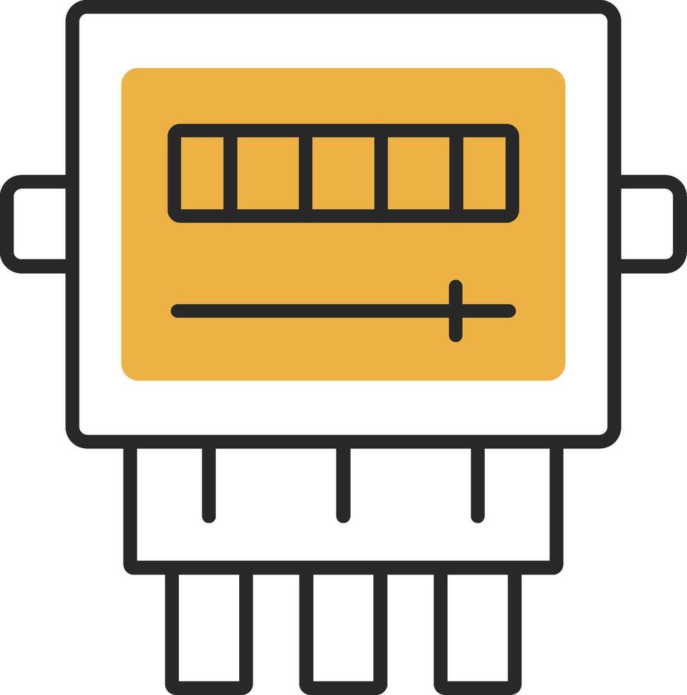 électrique mètre écorché rempli icône vecteur