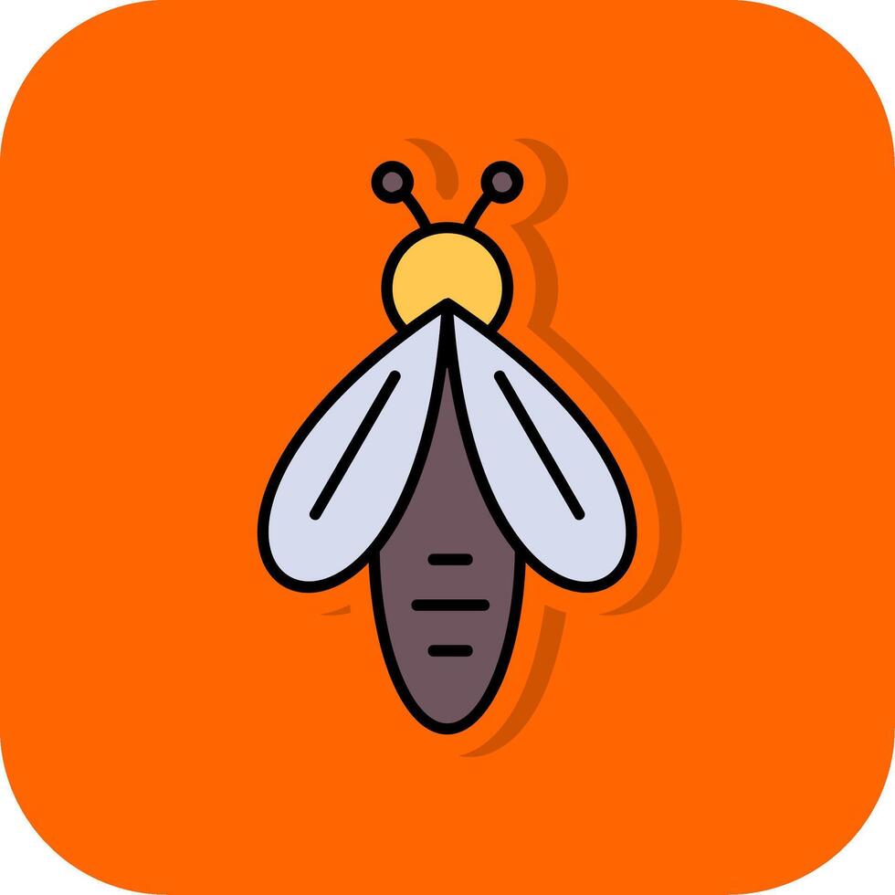 abeille rempli Orange Contexte icône vecteur