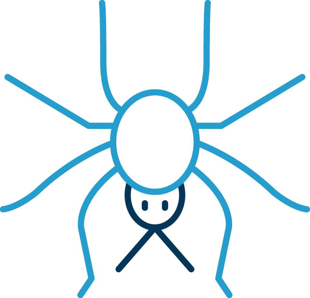 araignée ligne bleu deux Couleur icône vecteur