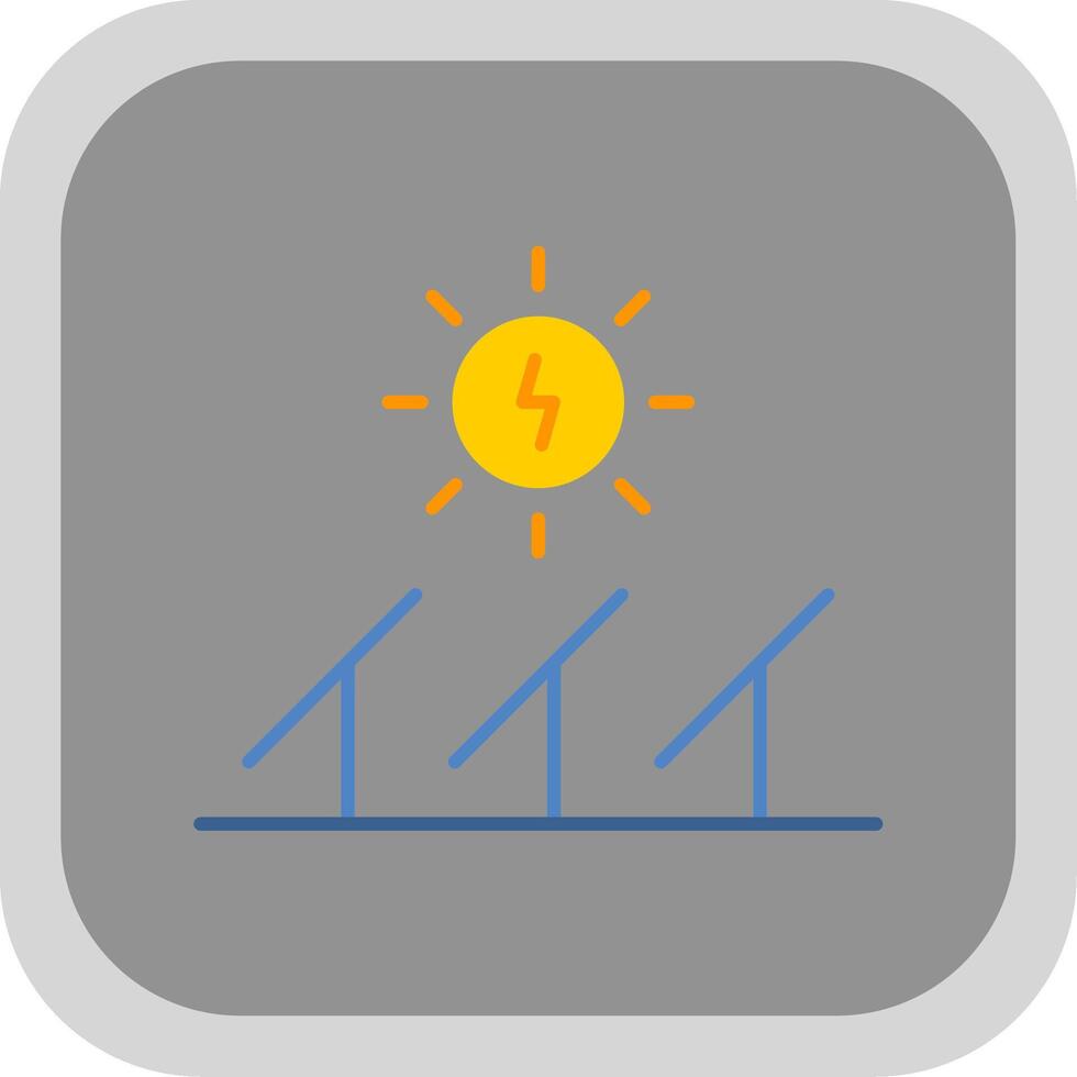 solaire énergie plat rond coin icône vecteur
