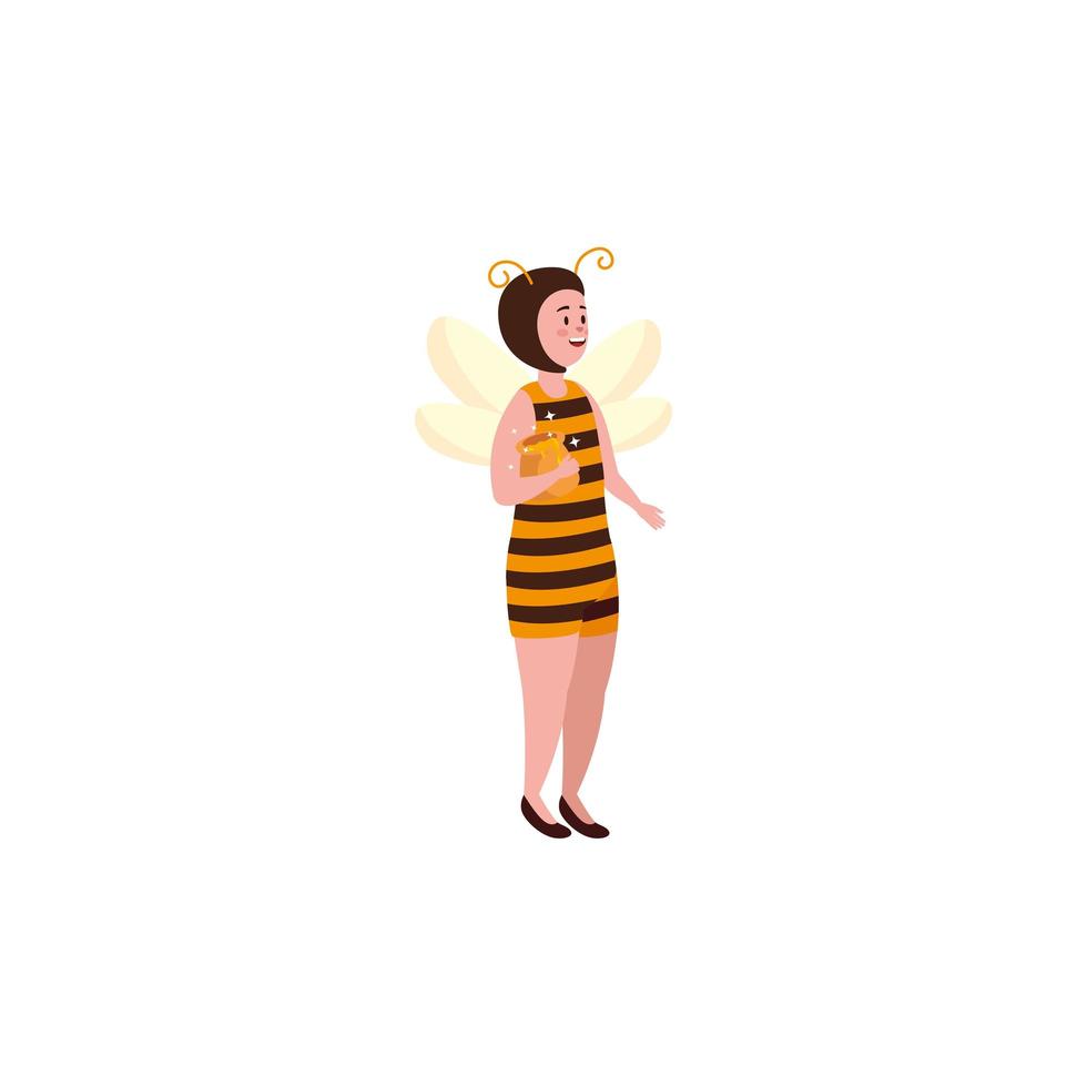 femme déguisée abeille personnage conte de fées vecteur