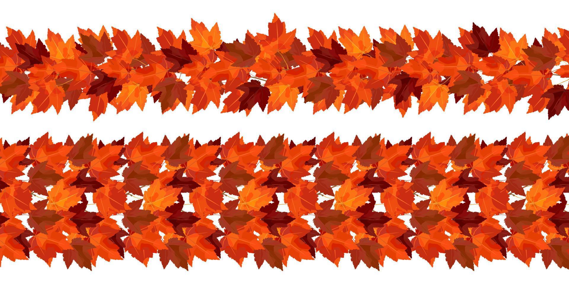 bordure de branches d'érable d'automne. bordure vectorielle pour les conceptions d'automne confortables, les cafés, les menus, les bannières publicitaires vecteur