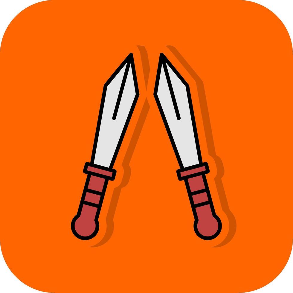 épée rempli Orange Contexte icône vecteur
