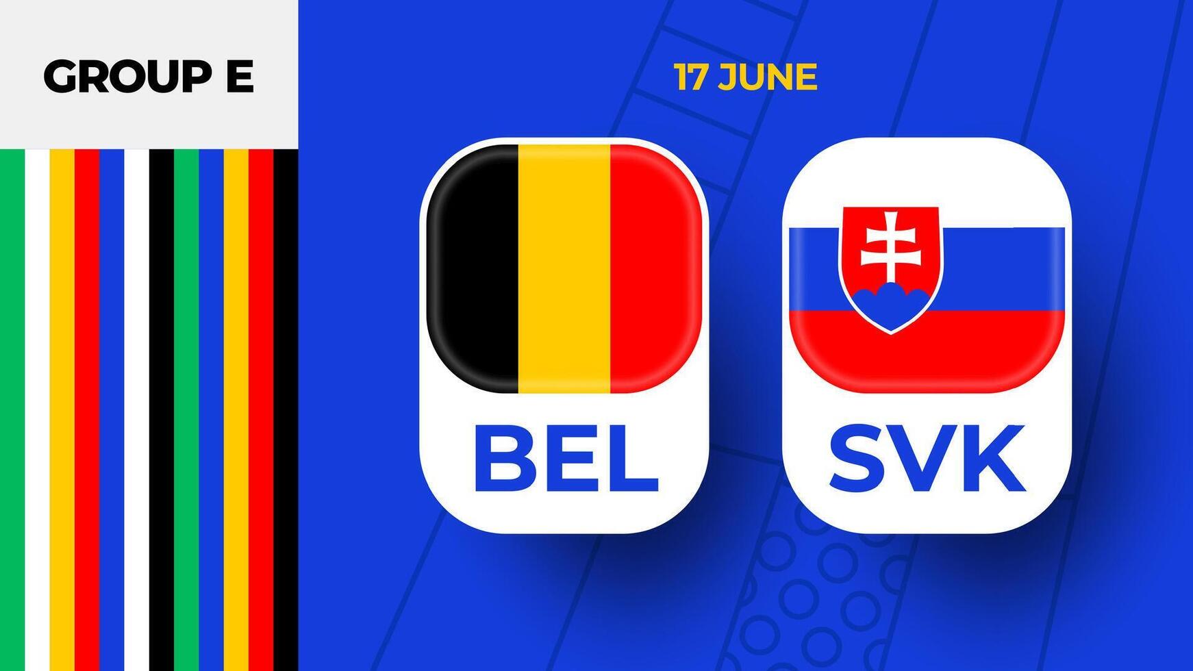 Belgique contre la slovaquie Football 2024 rencontre contre. 2024 groupe étape championnat rencontre contre équipes intro sport arrière-plan, championnat compétition vecteur
