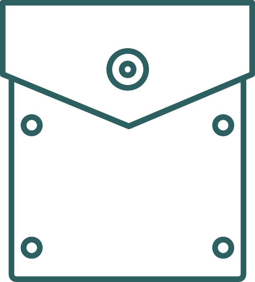poche carré ligne pente rond coin icône vecteur