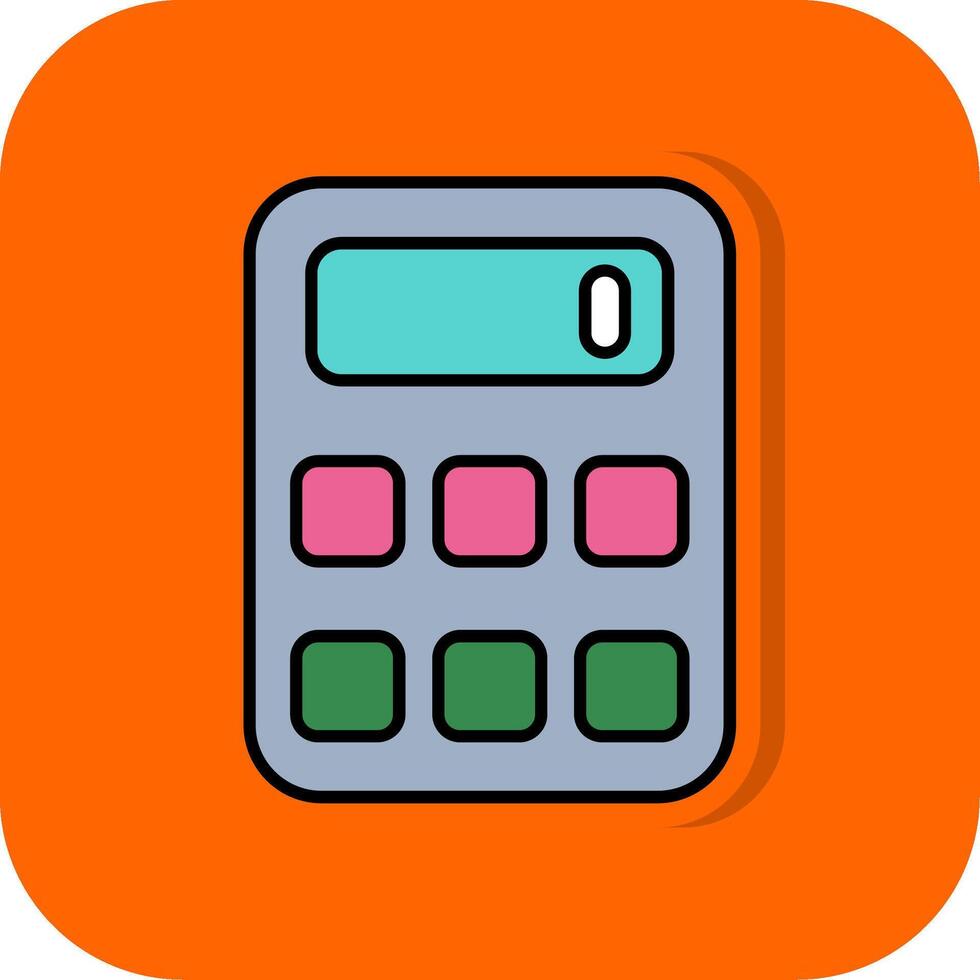 calculatrice rempli Orange Contexte icône vecteur