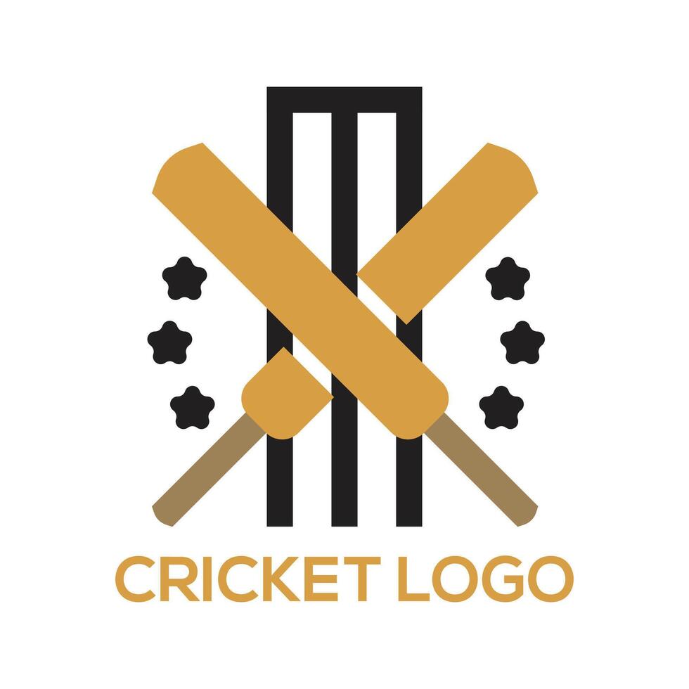 création de logo de cricket vecteur