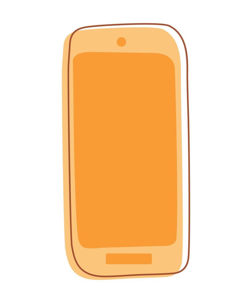 Orange cellule téléphone avec Vide écran vecteur