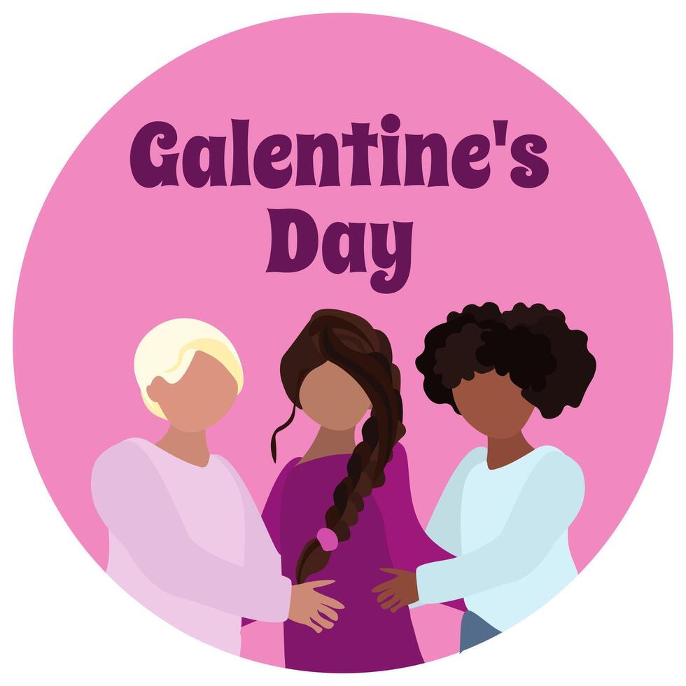 de la galentine jour, Facile les filles vacances affiche ou bannière conception vecteur