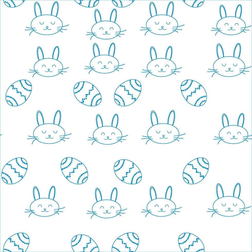 sans couture Pâques lapin motif.le bleu Couleur de le lièvre, des œufs content Pâques, coloré des œufs vecteur