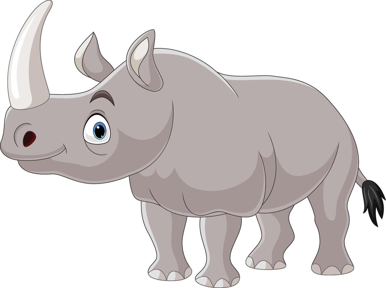rhinocéros de dessin animé sur fond blanc vecteur