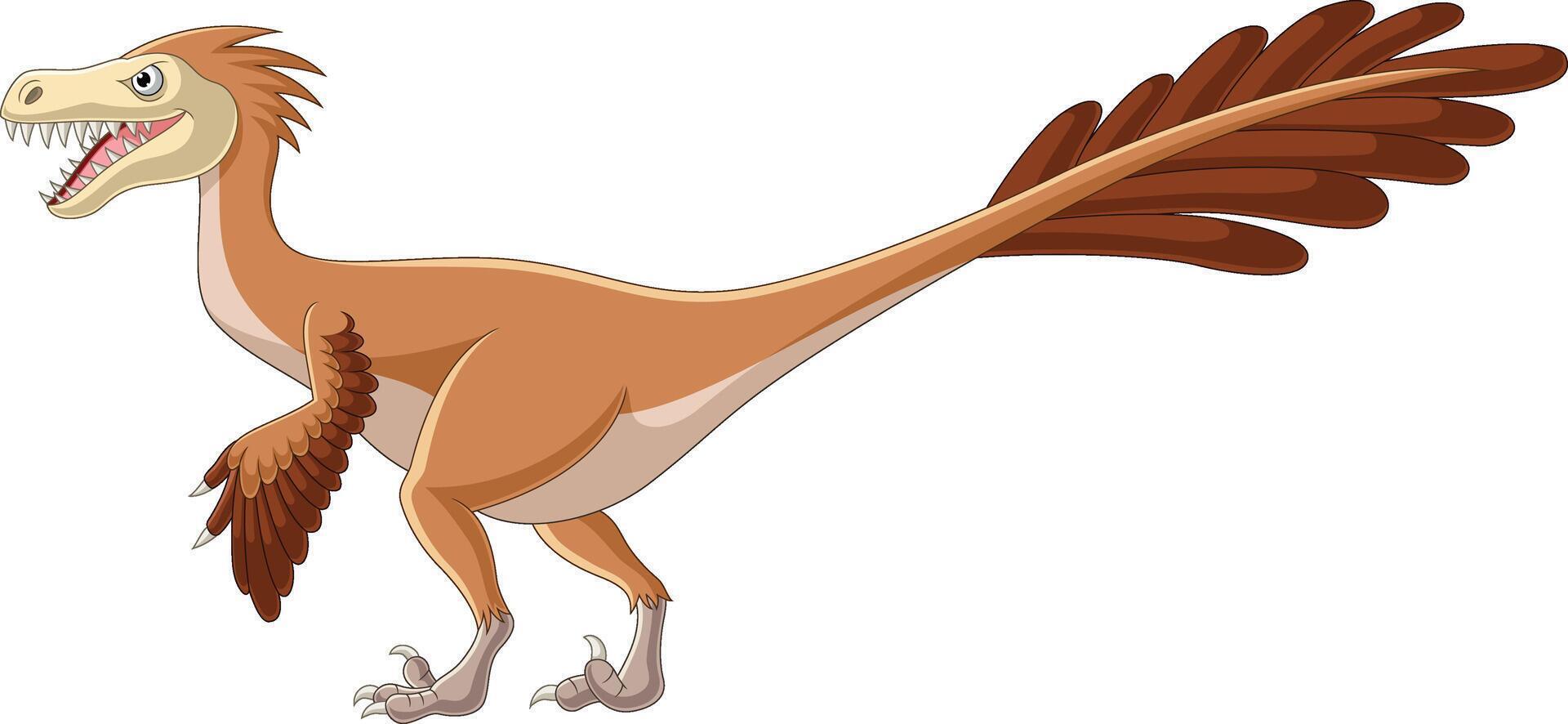 vélociraptor de dessin animé sur fond blanc vecteur