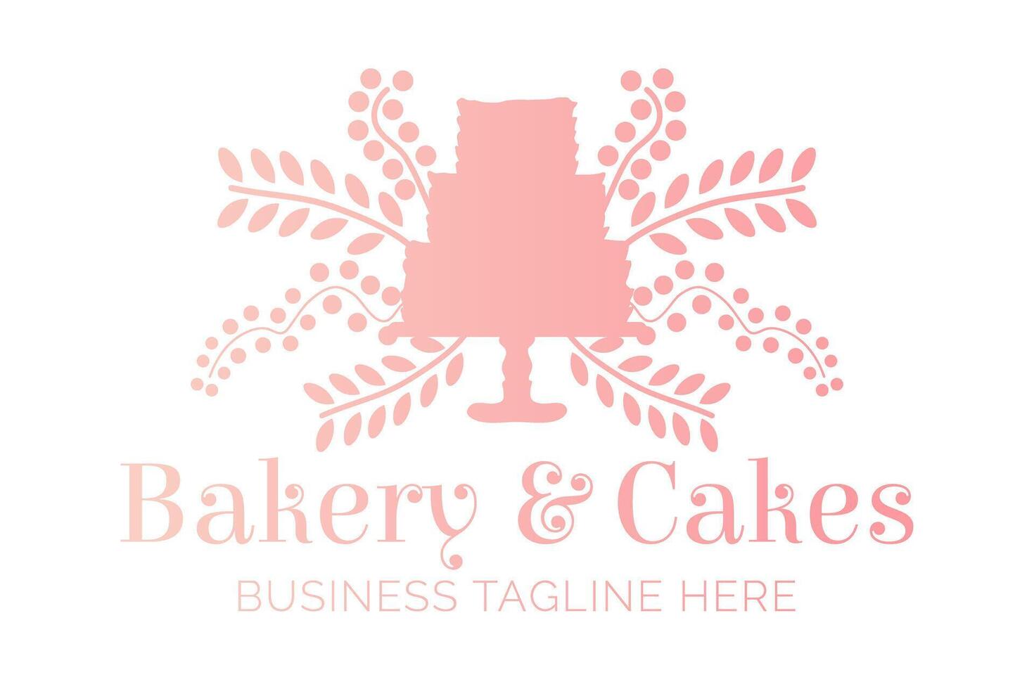 pastel rose boulangerie et Gâteaux agréable logo conception pour pâtisserie vecteur