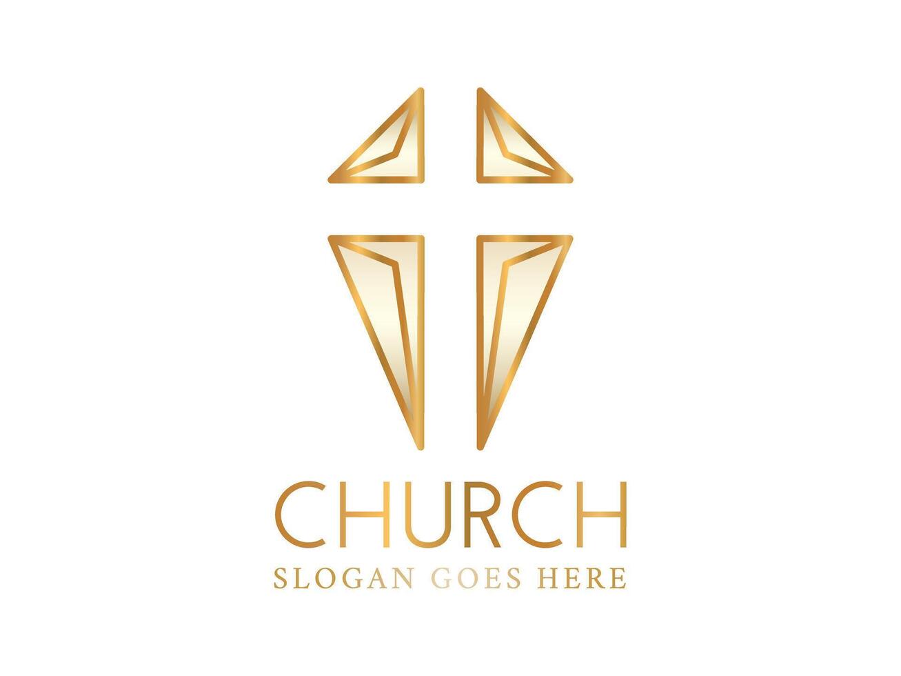 chrétien église logo avec abstrait traverser vecteur