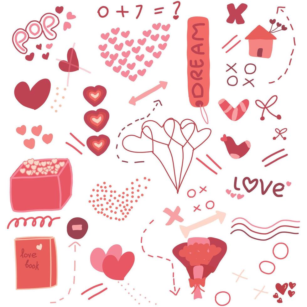 les enfants dessin sucré l'amour illustration collection vecteur