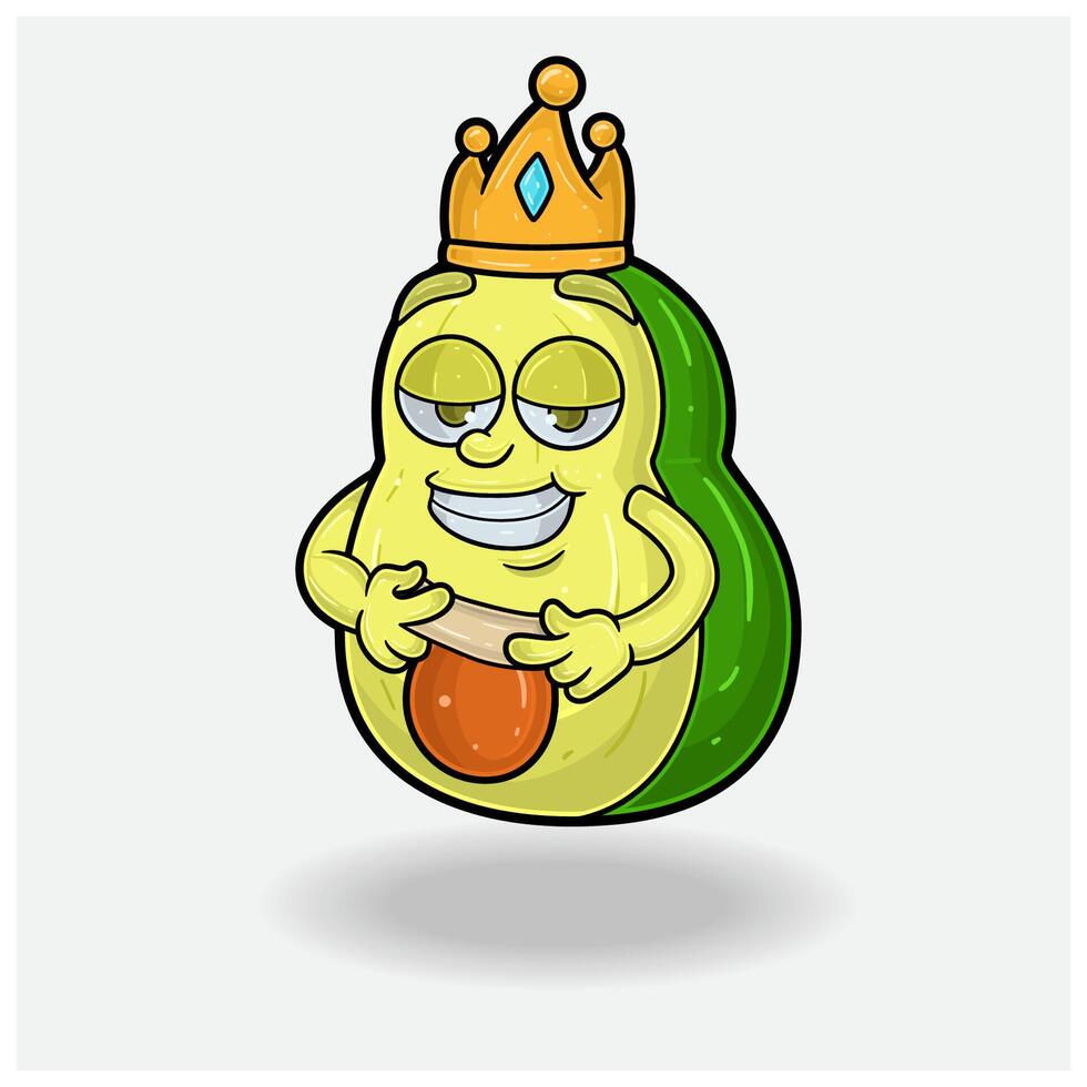 l'amour frappé expression avec Avocat fruit couronne mascotte personnage dessin animé. vecteur