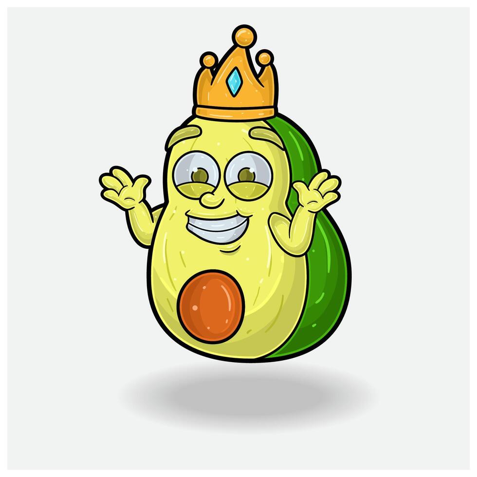 ne pas connaître sourire expression avec Avocat fruit couronne mascotte personnage dessin animé. vecteur