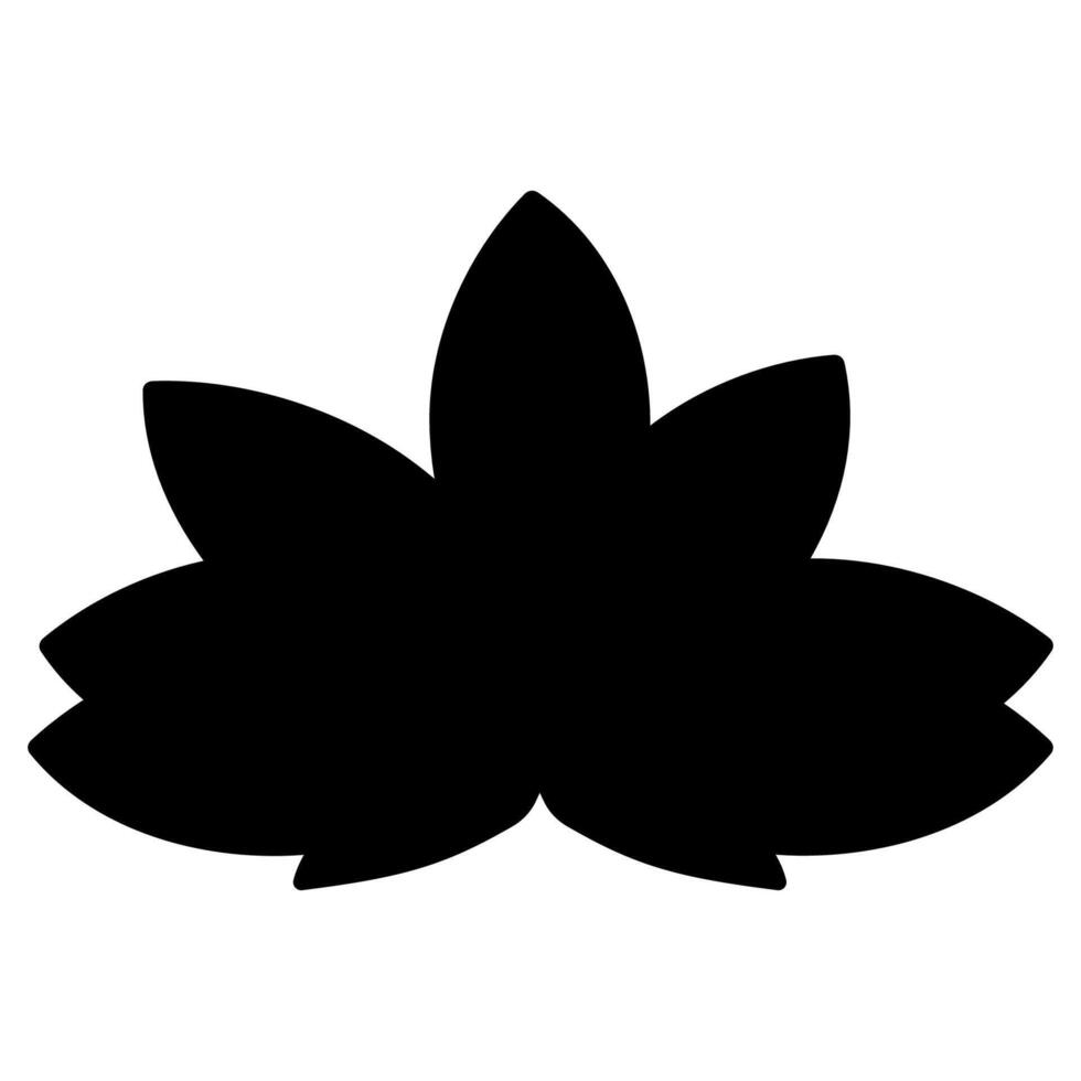 noir lotus icône chinois plante sur l'eau vecteur