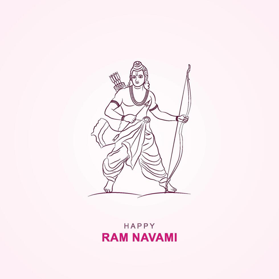 RAM Navami, affiche, , sri rama navami poste, social médias poste, vecteur