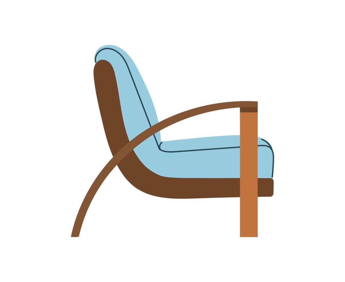 bleu fauteuil scandinave isolé sur blanc fondpour le intérieurs de pièces. illustration plat style vecteur