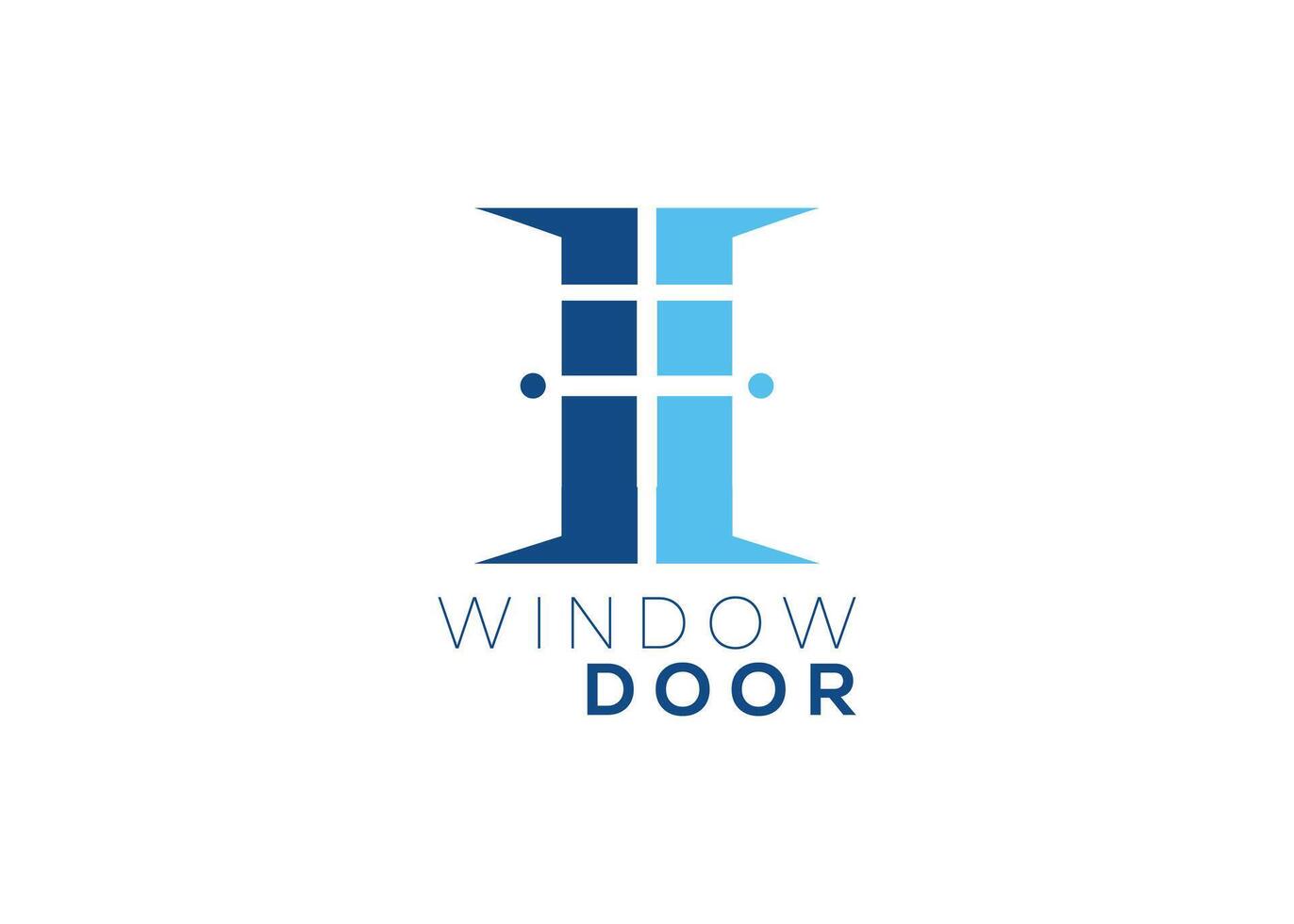 Créatif et minimal fenêtre et porte logo modèle vecteur