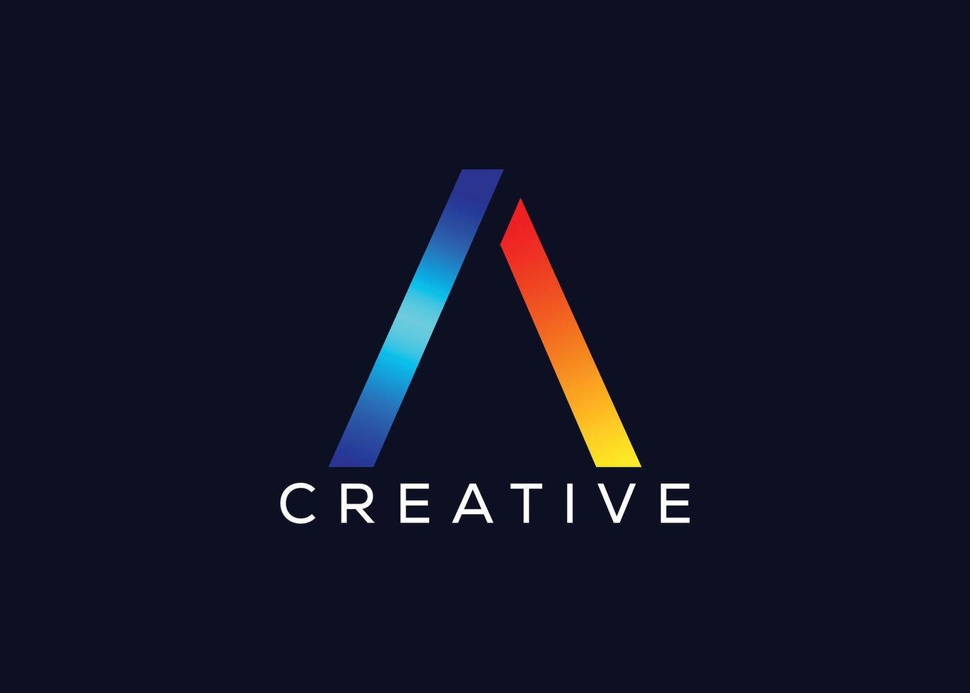 Créatif et minimal lettre une coloré logo modèle. moderne une coloré logo vecteur