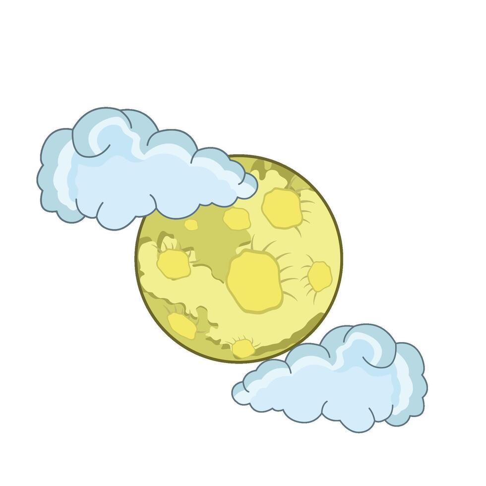 illustration de lune et nuage vecteur