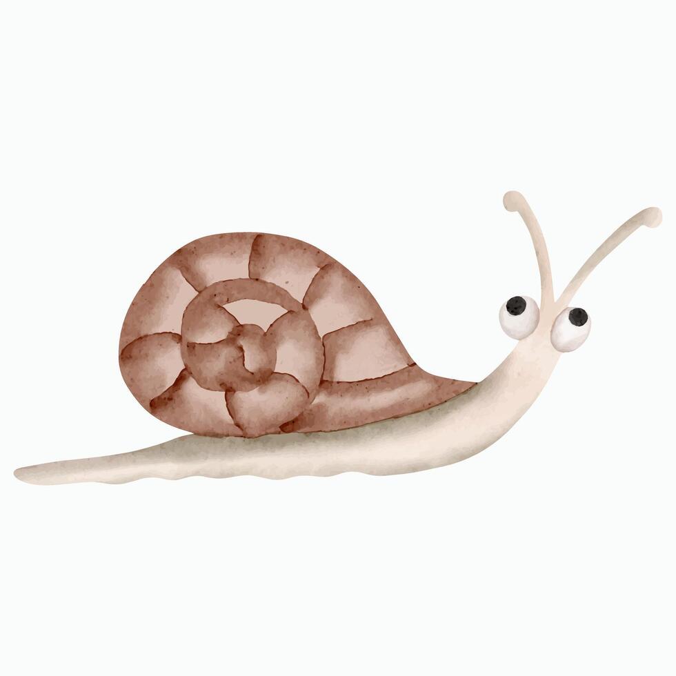 aquarelle escargot. main tiré animaux. aquarelle illustration de mignonne escargot vecteur