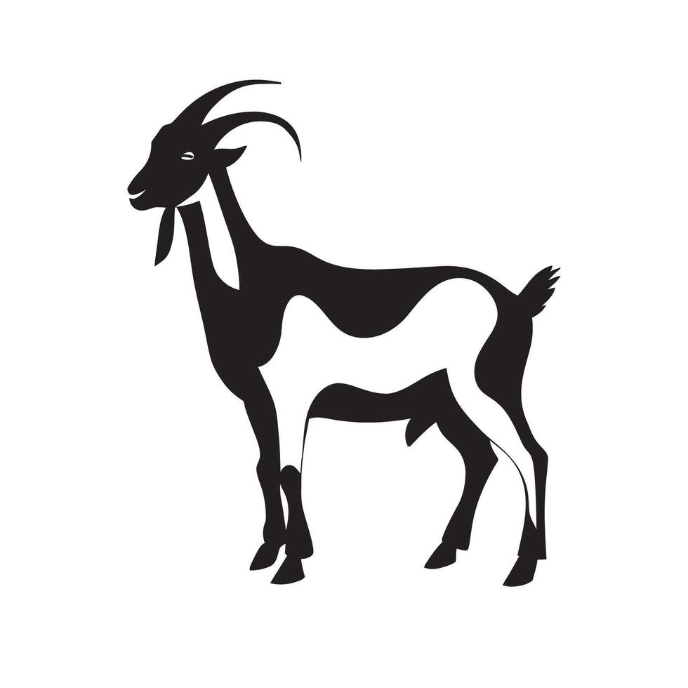 chèvre silhouette icône symbole logo noir conception illustration vecteur