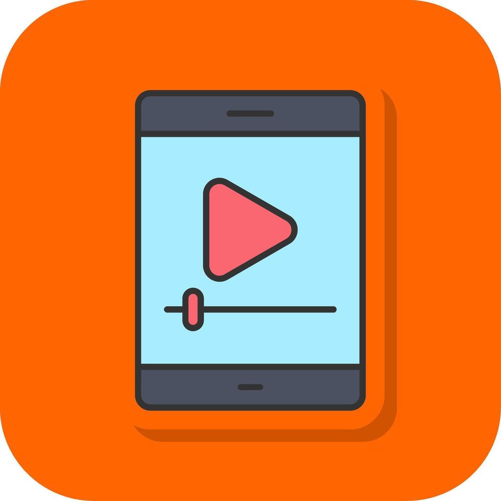 mobile commercialisation rempli Orange Contexte icône vecteur