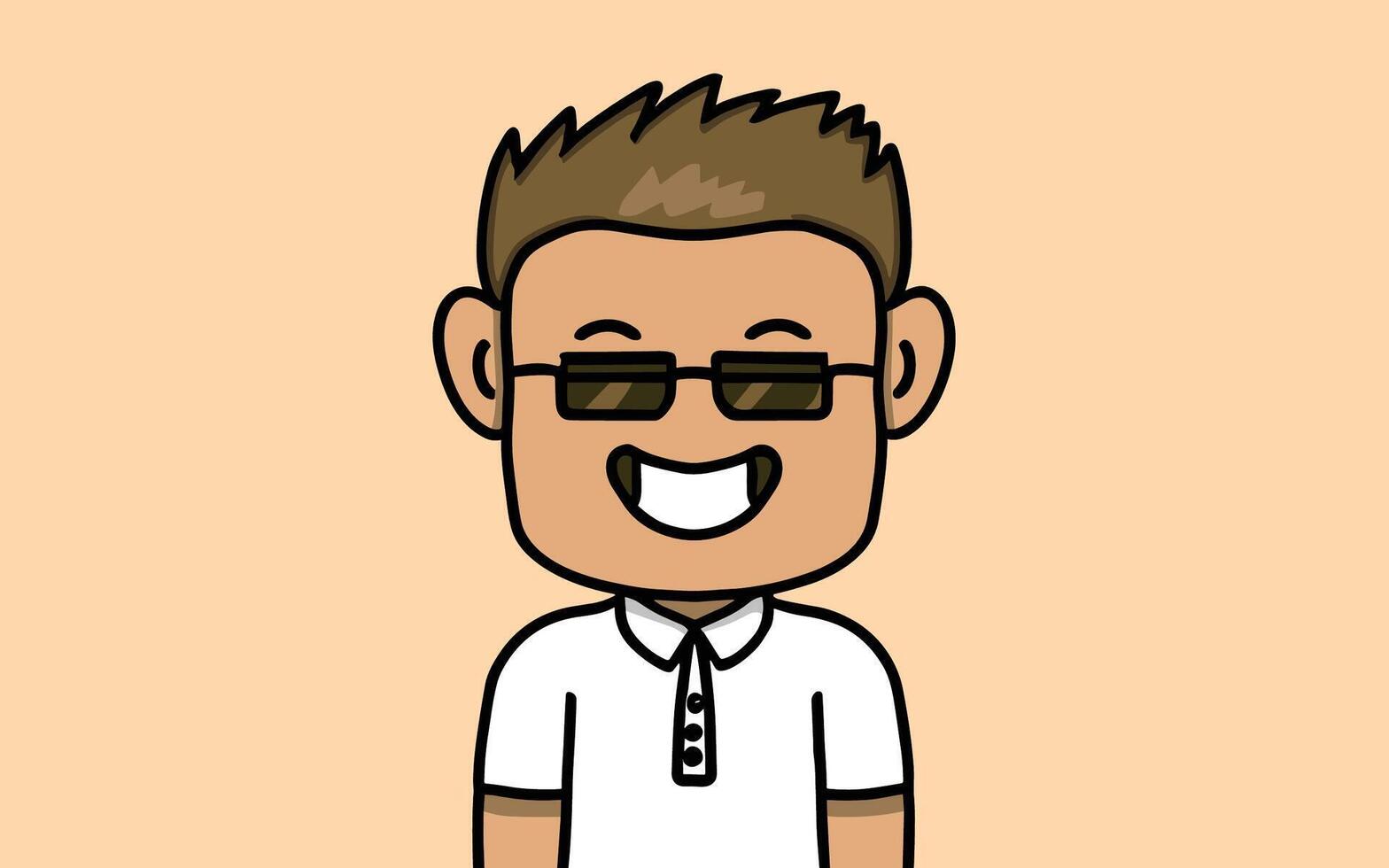 homme avec des lunettes dessin animé style profil avatar image vecteur