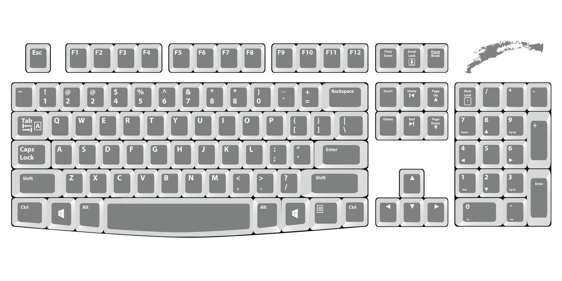 clavier clavier lettre Police de caractère personnel ordinateur Matériel illustration pour conception élément. vecteur