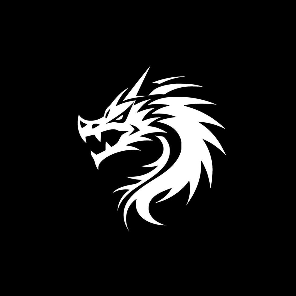 dragon - minimaliste et plat logo - illustration vecteur
