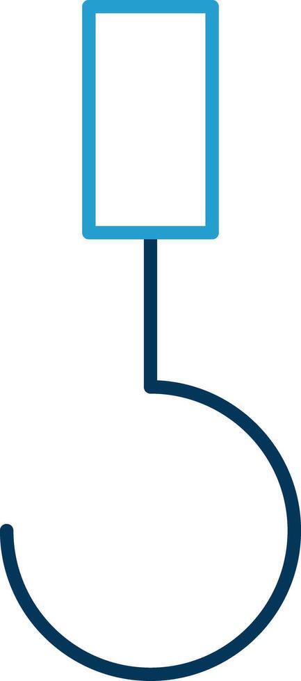 crochet ligne bleu deux Couleur icône vecteur