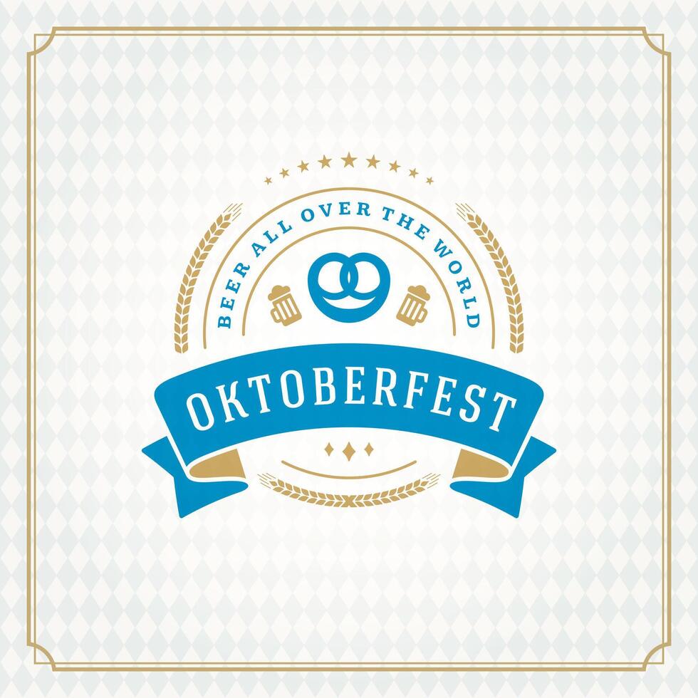 oktoberfest Bière Festival fête ancien salutation carte ou affiche vecteur