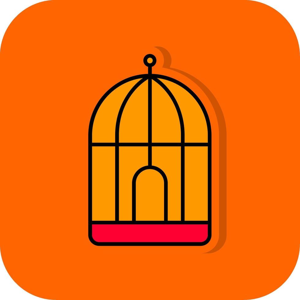 cirque cage rempli Orange Contexte icône vecteur
