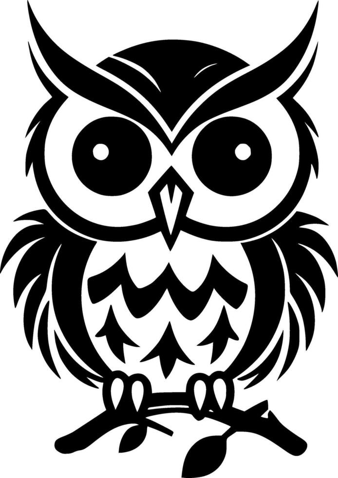 hibou bébé - minimaliste et plat logo - illustration vecteur