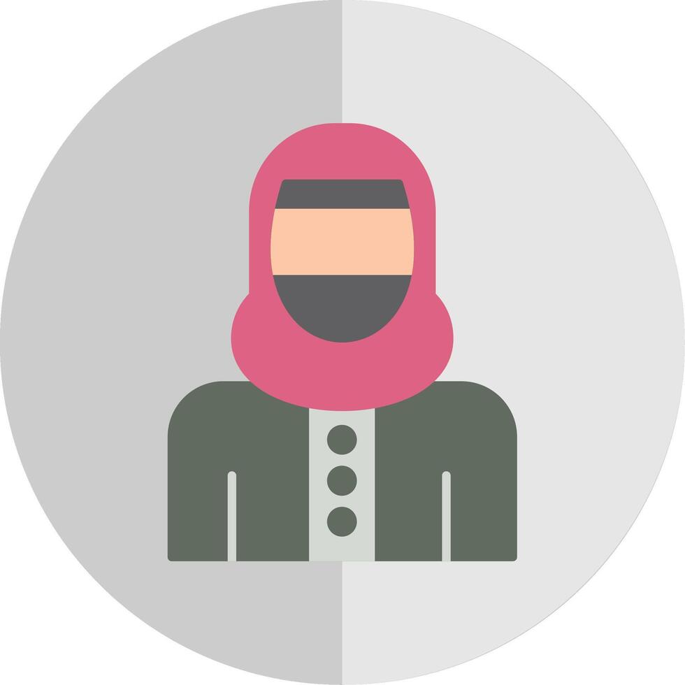 femme avec niqab plat échelle icône vecteur