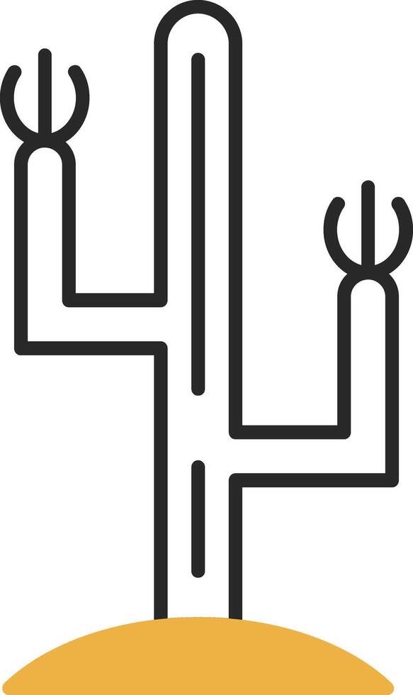 cactus écorché rempli icône vecteur