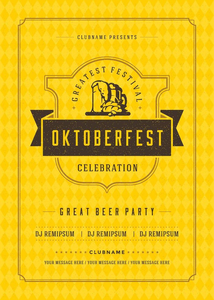 oktoberfest fête affiche avec Date et invitation vecteur