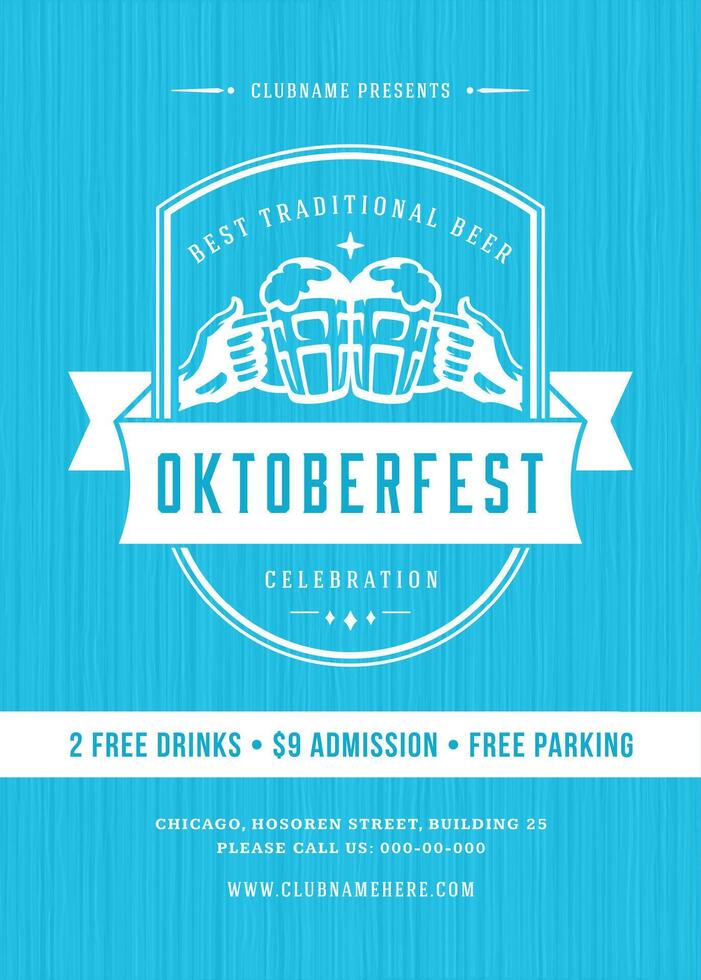 oktoberfest Bière Festival fête rétro typographie affiche ou prospectus vecteur